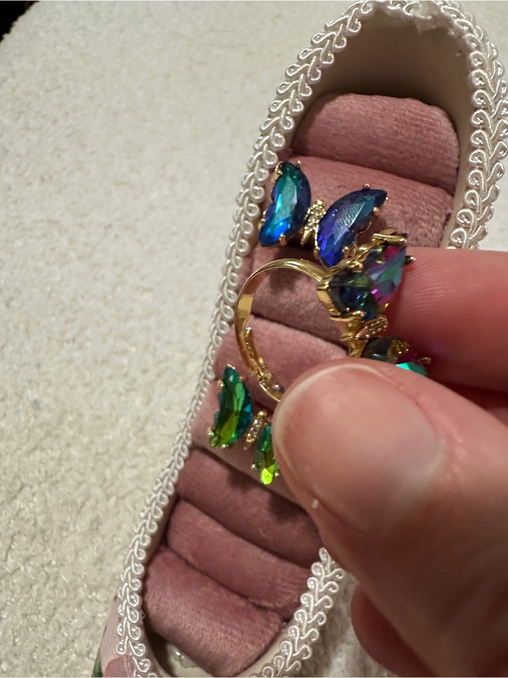 3 Gold Plated Butterfly Rings - Picture 3 of 3